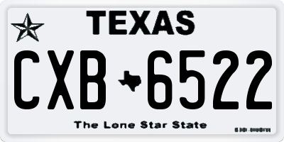 TX license plate CXB6522