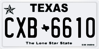 TX license plate CXB6610