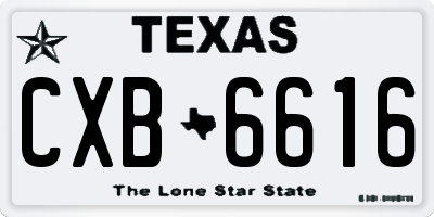 TX license plate CXB6616