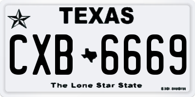 TX license plate CXB6669