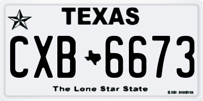 TX license plate CXB6673