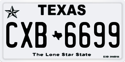 TX license plate CXB6699