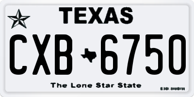 TX license plate CXB6750
