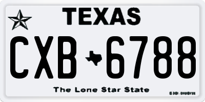 TX license plate CXB6788