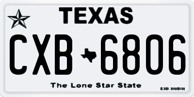 TX license plate CXB6806