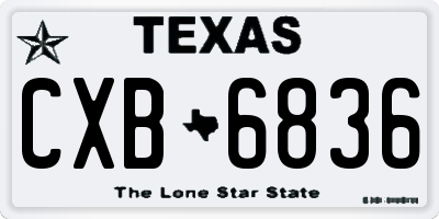TX license plate CXB6836