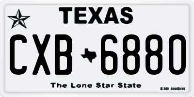 TX license plate CXB6880