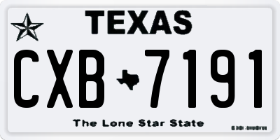 TX license plate CXB7191