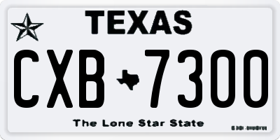 TX license plate CXB7300