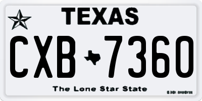 TX license plate CXB7360