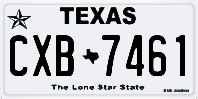 TX license plate CXB7461