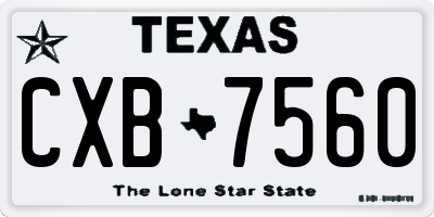TX license plate CXB7560