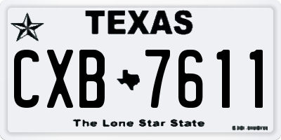 TX license plate CXB7611