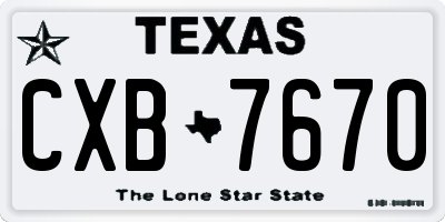 TX license plate CXB7670