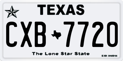 TX license plate CXB7720