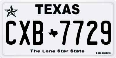 TX license plate CXB7729