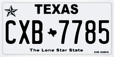 TX license plate CXB7785