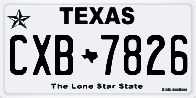 TX license plate CXB7826