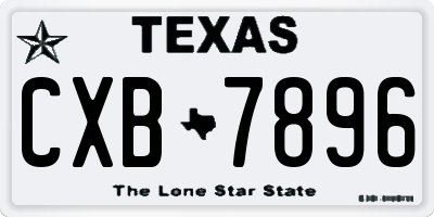 TX license plate CXB7896