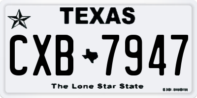 TX license plate CXB7947