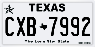 TX license plate CXB7992