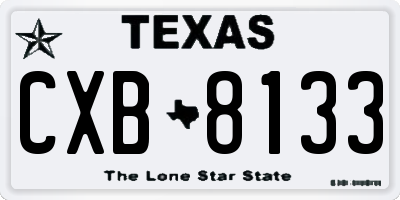 TX license plate CXB8133