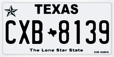 TX license plate CXB8139