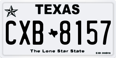TX license plate CXB8157