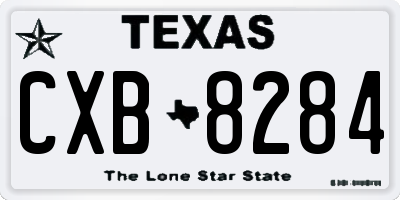 TX license plate CXB8284