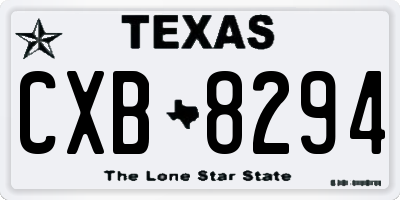 TX license plate CXB8294