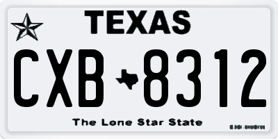 TX license plate CXB8312