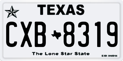 TX license plate CXB8319