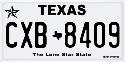 TX license plate CXB8409