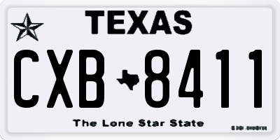 TX license plate CXB8411