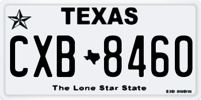 TX license plate CXB8460