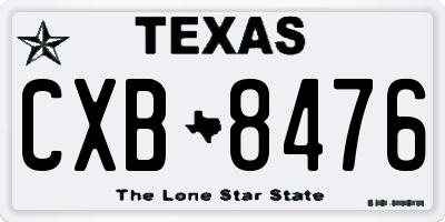 TX license plate CXB8476