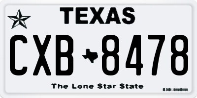 TX license plate CXB8478