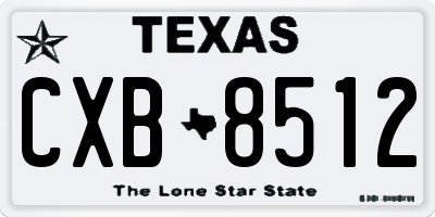 TX license plate CXB8512