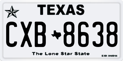 TX license plate CXB8638