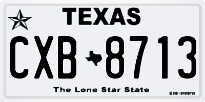 TX license plate CXB8713