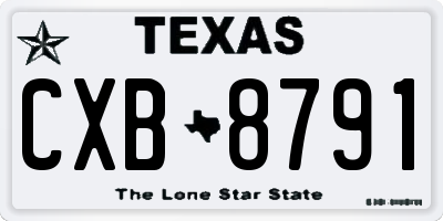 TX license plate CXB8791