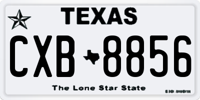 TX license plate CXB8856