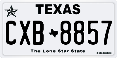 TX license plate CXB8857