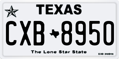 TX license plate CXB8950