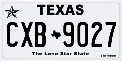 TX license plate CXB9027