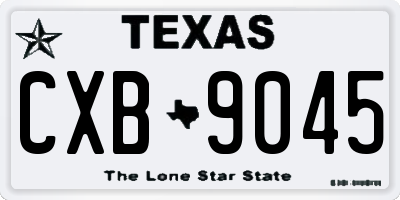 TX license plate CXB9045