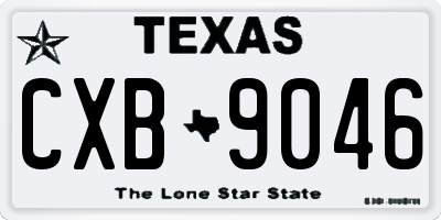 TX license plate CXB9046