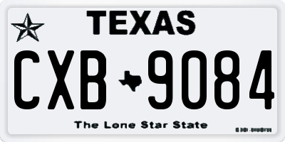 TX license plate CXB9084