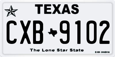 TX license plate CXB9102