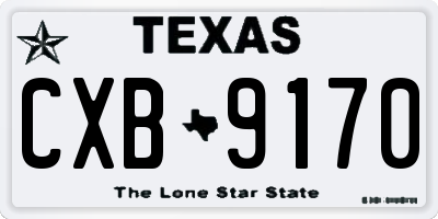 TX license plate CXB9170